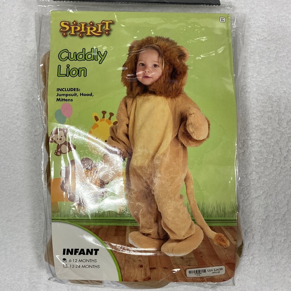 Nwot Spirit cuddly lion costume fleece 6/12m